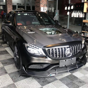 w205奔驰c级 coupe c63 amg改装碳纤维机盖引擎盖透明机盖进气孔
