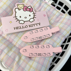 甜酷Hello Kitty无痕发夹kt猫八字刘海侧边夹刘海前额一字夹发夹