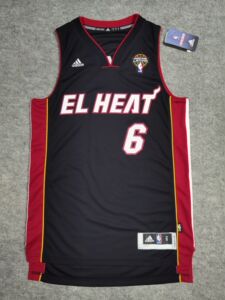 adidas正品nba勒布朗詹姆斯热火拉丁之夜6号元年sw刺绣球衣篮球服