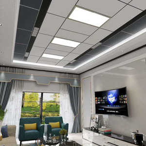 集成吊顶大板铝扣板客厅复式别墅现代轻奢风同蜂窝大板吊顶效果