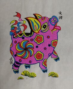 木版生肖猪