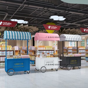 铁艺花车超市促销展示台商场售货车夜市手推车网红集市移动摆摊车