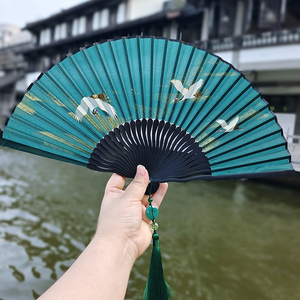 扇子折扇中国风夏天汉服古装古风复古国潮学生男士随身折叠男扇