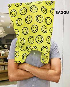 正品现货美国Baggu便携环保购物袋可折叠袋中号笑脸yellow happy