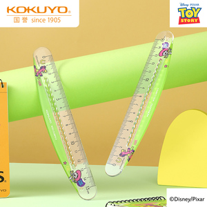 【迪士尼皮克斯玩具派对】日本KOKUYO国誉圆弧尺波浪形刻度尺中小学生用15cm直尺小尺子测量文具不易伤手