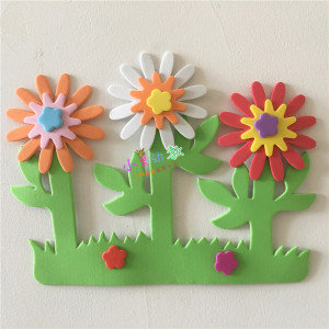 幼儿园教室布置小学装饰墙贴海绵纸花朵泡沫装饰立体连体花朵花卉