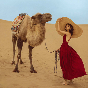 沙漠裙子异域风情新疆西藏旅游服装穿搭民族风连衣裙云南大理女装