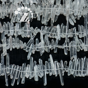 白水晶天然水晶柱打磨/不打磨/磨砂随形串珠 DIY材料手工饰品配件