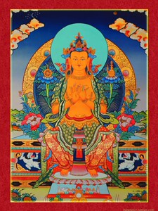 弥勒菩萨摩诃萨弥勒佛结缘藏未来佛画像佛图唐卡过胶相纸双面塑封