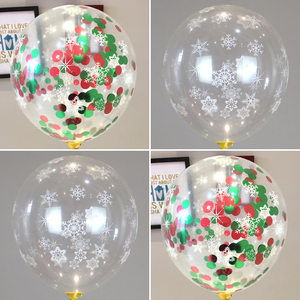 透明气球印雪花星星亮片圣诞门店装饰布置儿童玩具地推引流小礼品