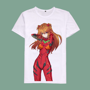 风水墨插绘动漫周边联名eva新世纪福音战士圆领短袖t恤衣服男装夏