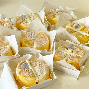 四寸冰乳酪戚风蛋糕包装盒海盐奶盖提拉米苏一次性打包盒贴纸