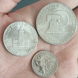 美国建国200周年纪念币3枚