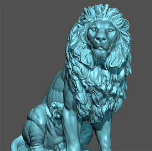 3d打印图纸模型素材文件石狮子stl雕塑圆雕图f2862