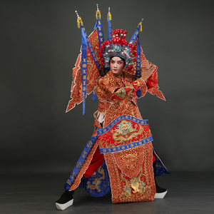 京剧武生大靠戏曲服装戏装定军山老生小生花脸武将霸王关羽男大靠