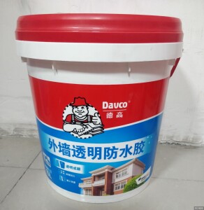德高外墙透明防水胶外墙瓷砖楼顶防水材料抗冻抗渗抗晒防水5l15l