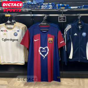 正品24-25巴塞罗那巴萨主场球衣联名版9号莱万球迷版短袖足球服