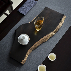 紫光檀实木随型干泡台托盘茶盘水果盘功夫展示