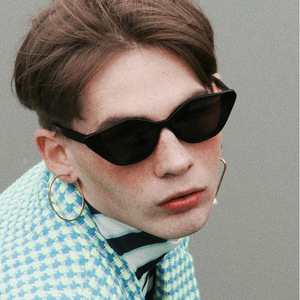 复古新款欧美个性不规则遮阳时尚网红款猫眼墨镜凹照型太阳眼镜男