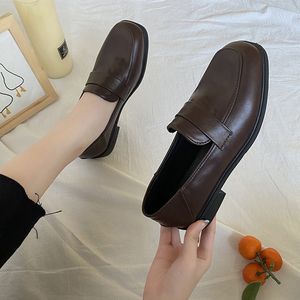 chic小皮鞋ins女一脚蹬英伦风2021年新款时尚潮单鞋春季韩版百搭