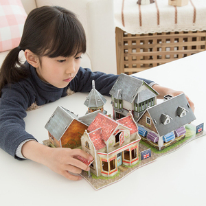 乐立方世界风情3d立体拼图 建筑模型小孩儿童玩具diy拼装小屋房子