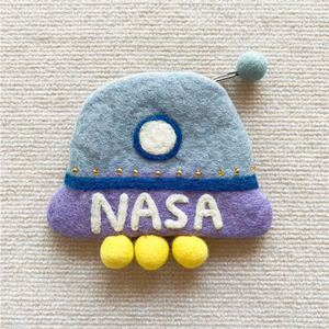 chicmiu工厂店尼泊尔手工羊毛毡UFO宇宙飞船外星人NASA零钱包卡包