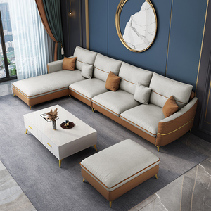 现代简约1米8实木科技布沙发意式北欧家用客厅单人双人三人位组合