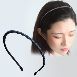 金属头箍韩国发饰防滑齿发卡满水钻发夹简约精致成人压发铁细发箍