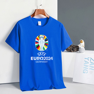 2024欧洲杯国家杯短袖t恤男足球运动球迷情侣装团体活动酒吧定制