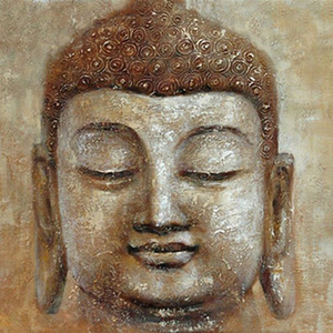 手绘油画装饰画菩萨佛头佛像唐卡密宗挂像招财富贵结善缘fz136