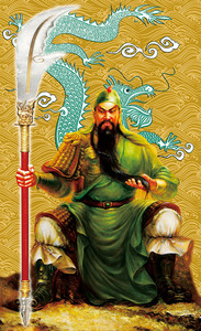 画像镇宅挂像门神招财挂像挂画贴画瓷砖卷轴武财神爷关公坐姿湘北