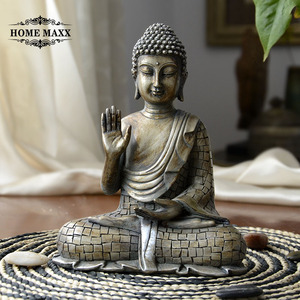 中式复古释迦摩尼如来佛祖佛像桌面摆件保平安风水泰国佛头工艺品