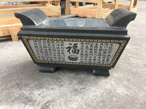 石雕龙凤长方形香炉寺庙祠堂祭祀复古香炉烧香拜佛家用经文大香炉