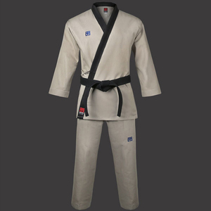 mooto武途3f跆拳道大师服米白色特殊含棉开襟训练教练道服