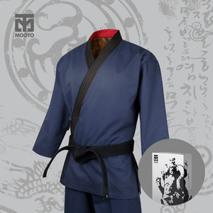 韩国mooto武途藏蓝色龙袍3f宗师跆拳道服grand master geum gang