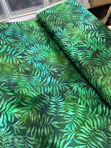 手工拼布DIY美国RK进口蜡染布料纯棉面料叶子图案翠绿色机缝手缝