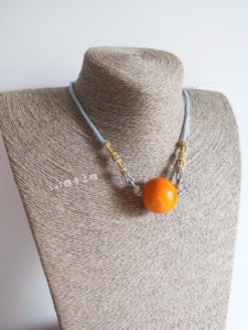 蜜蜡项链男锁骨链