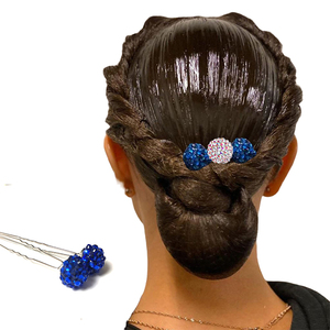 黑池拉丁舞头饰镶钻盘发u型夹国标摩登舞比赛专业配饰钻发饰黑色