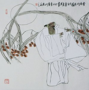 名家 袁武 风格【55】写意人物 国画 高士图 字画 手绘 四尺斗方