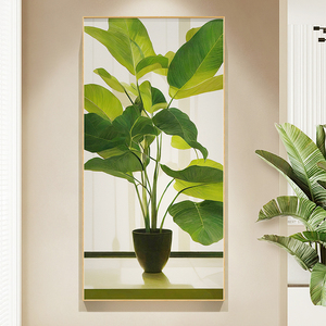 墙蛙北欧风玄关入户装饰画楼梯走廊尽头画客厅沙发背景墙绿植挂画