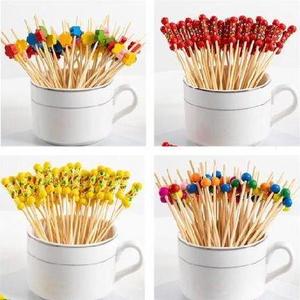 珠子款盘饰可爱造型一次性牙签儿童菜