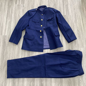 库存正品87海男套装兰呢子中山装冬外套蓝羊毛呢冬服立领呢子服