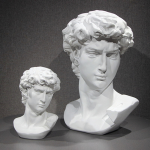 大卫头像树脂雕塑摆件北欧客厅样板房人物石膏像婚庆装饰摆设道具