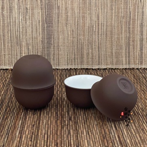 陆羽茶具紫砂茶杯福寿茶杯5只天福天仁茶具陶瓷茶杯