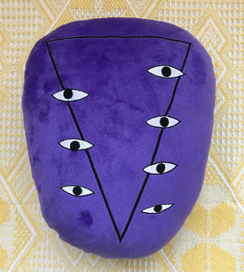 新世纪福音战士抱枕eva莉莉丝lilith紫色面具刺绣毛绒靠垫