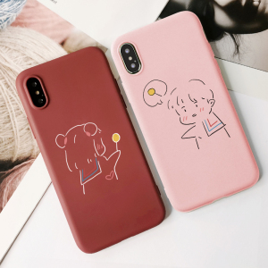 情侣手机壳任意机型适用oppo简约小米6华为nova5pro8苹果x魅族16s