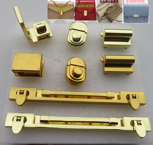 新款女包五金配件锁扣长条活页拧锁翻盖鎏金复古金色椭圆按钮插锁