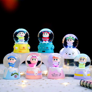 网红小新水晶球盲盒带灯解压小摆件送女生朋友儿童的可爱创意礼物