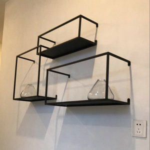 复古工业风创意格子背景墙置物架展示柜产品摆件陈列柜挂壁式装饰