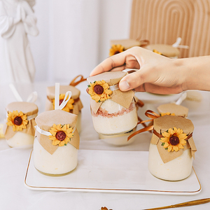 布丁杯透明瓶封口纸甜品台装饰星星翅膀绑带花生日满月百日宴插件